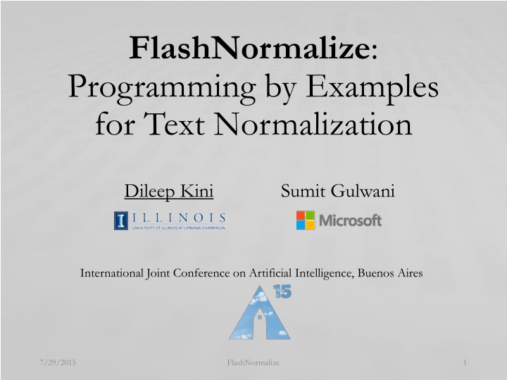 flashnormalize programming by examples for text