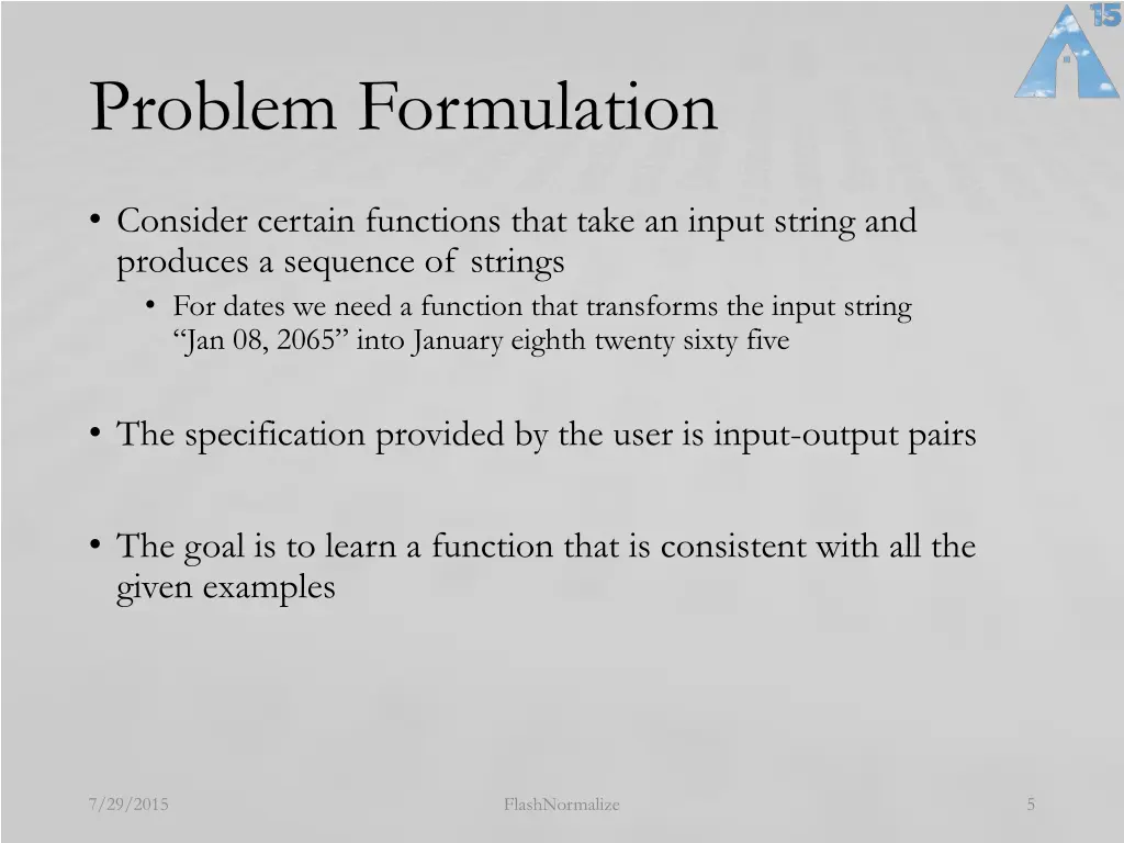 problem formulation