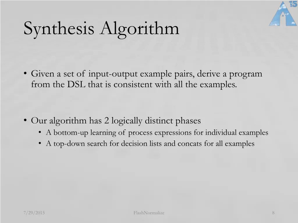 synthesis algorithm