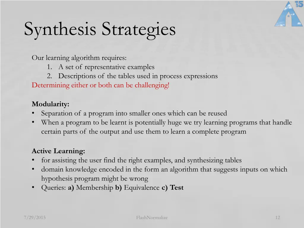 synthesis strategies