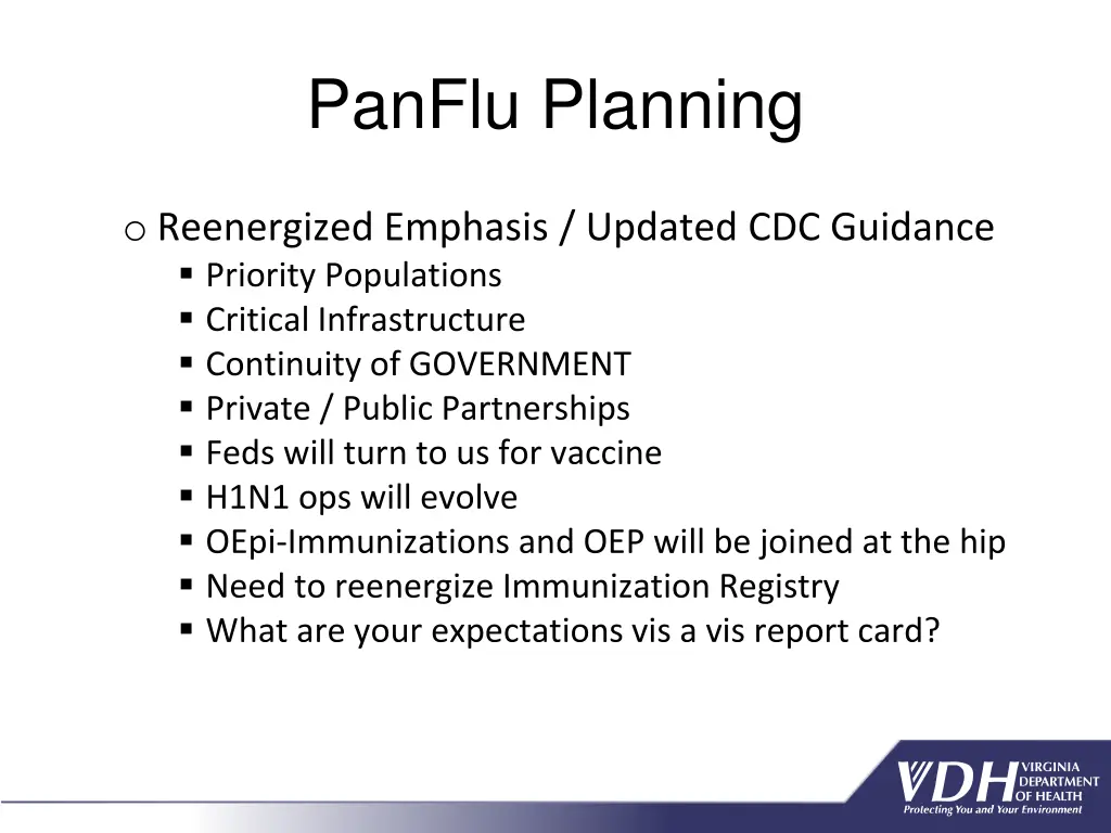 panflu planning