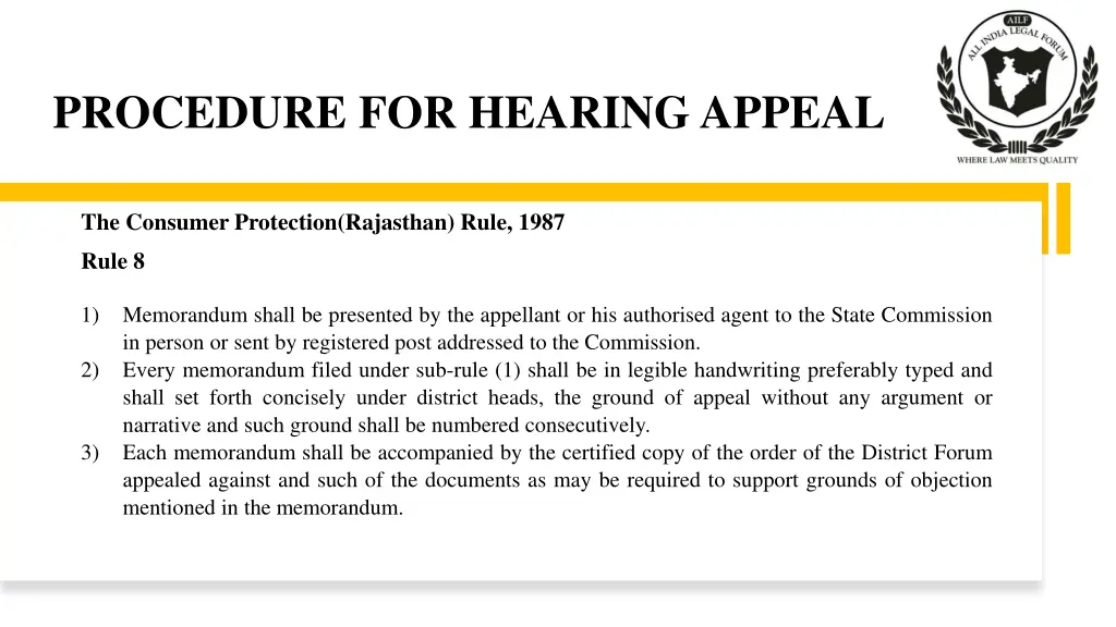 procedure for hearing appeal 1