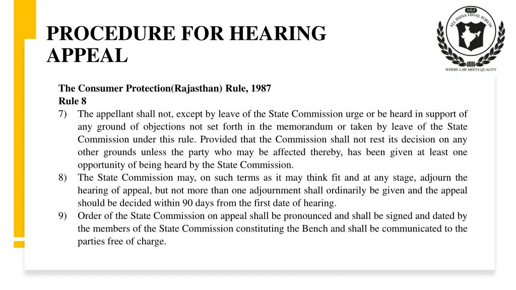 procedure for hearing appeal 3