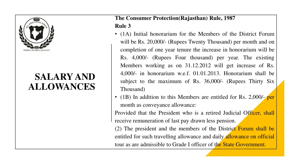 the consumer protection rajasthan rule 1987 rule