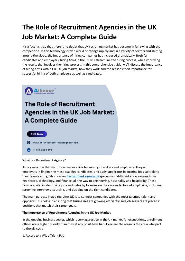 the role of recruitment agencies