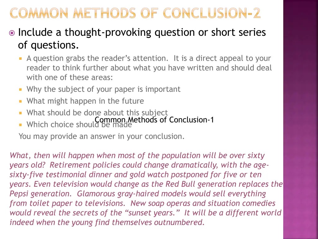 common methods of conclusion 2