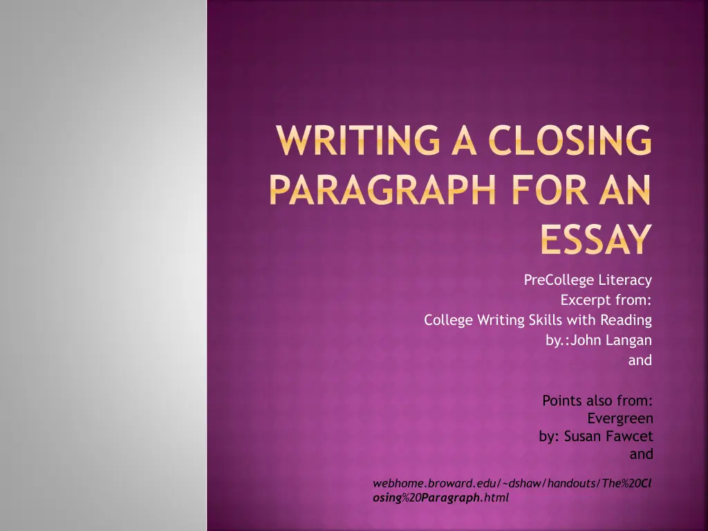 writing a closing paragraph for an