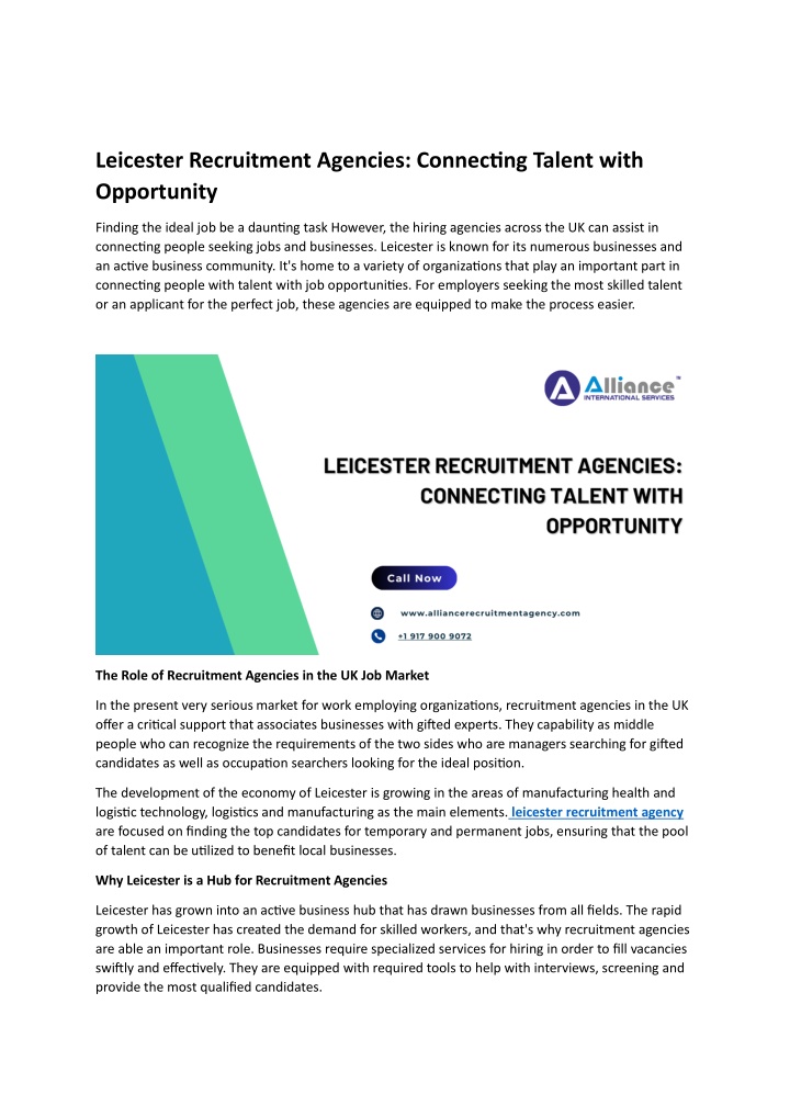 leicester recruitment agencies connecting talent