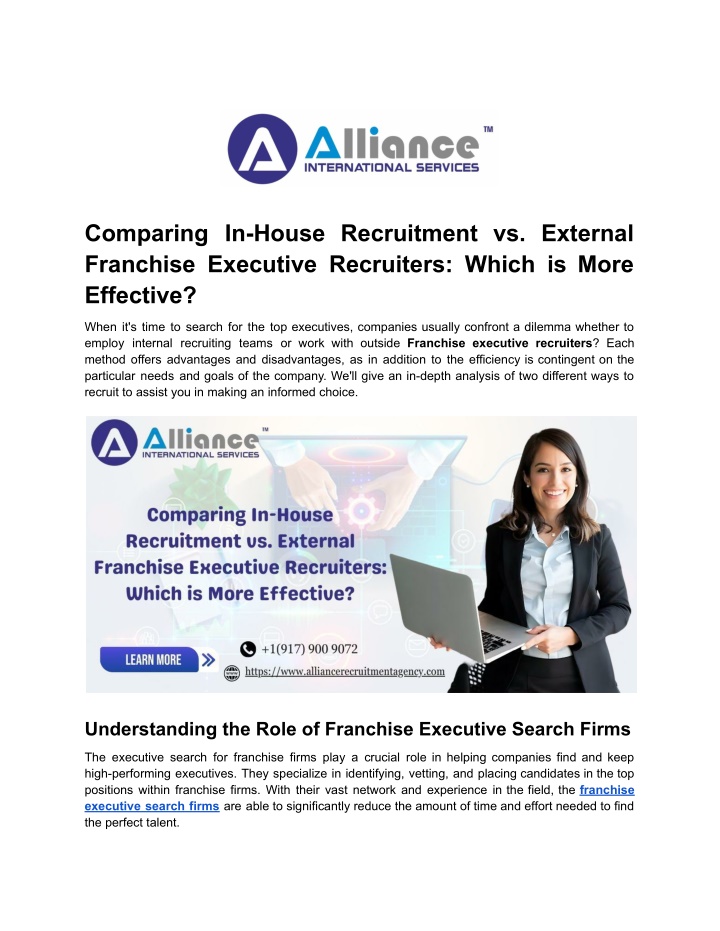 comparing in house recruitment vs external