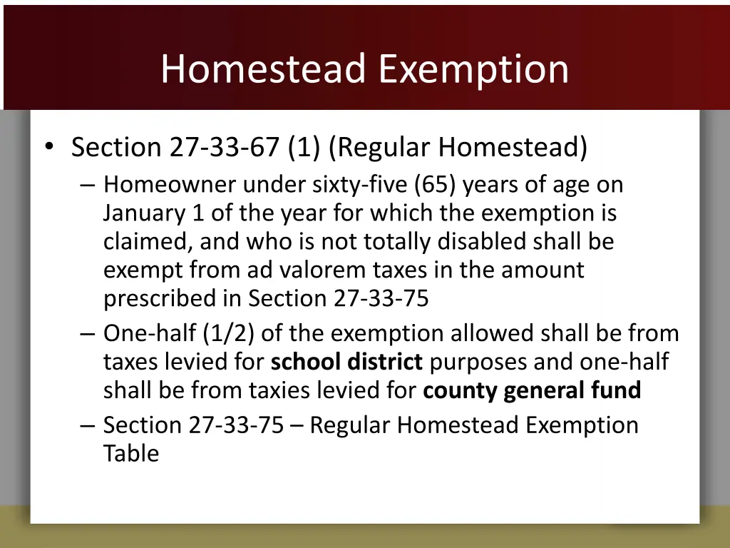 homestead exemption