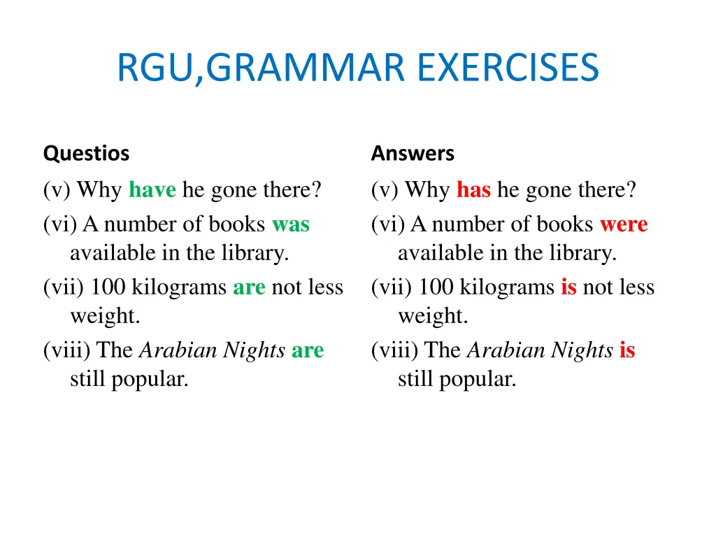 rgu grammar exercises 4