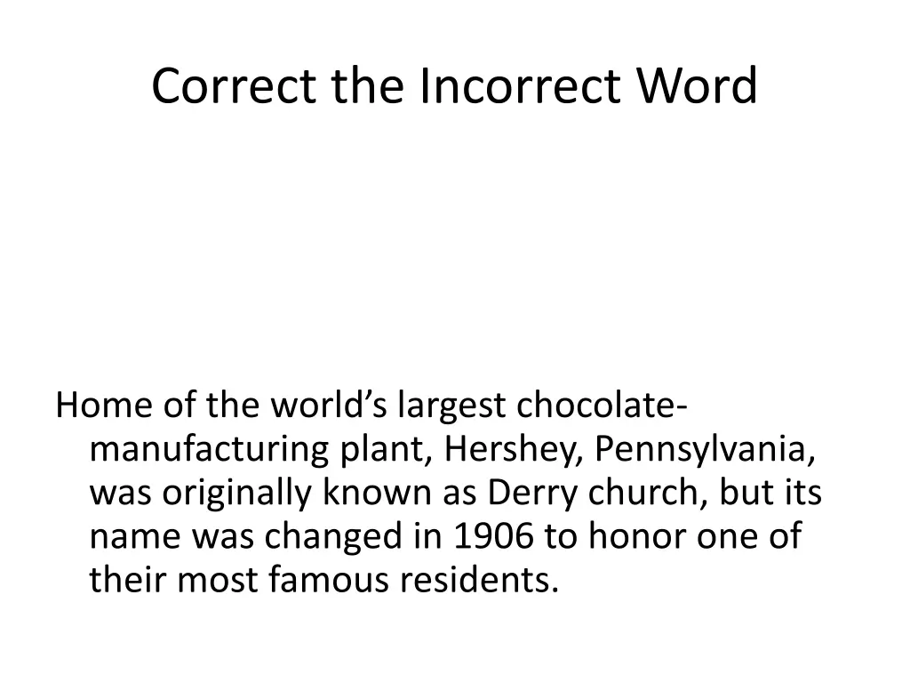 correct the incorrect word 17