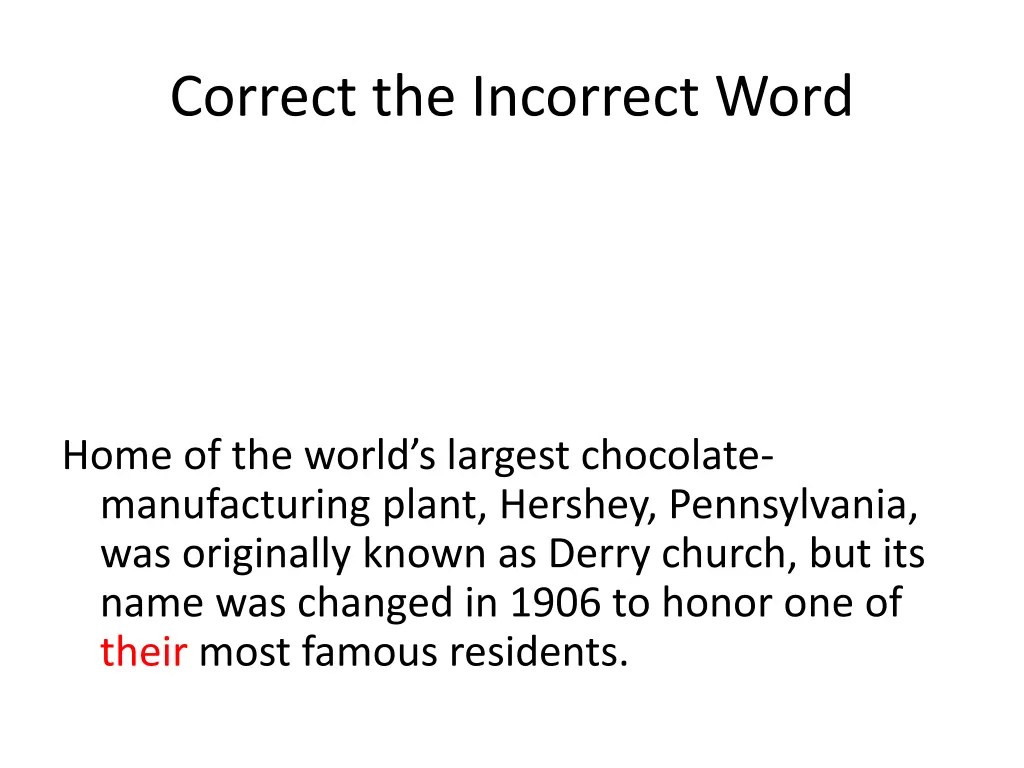 correct the incorrect word 18