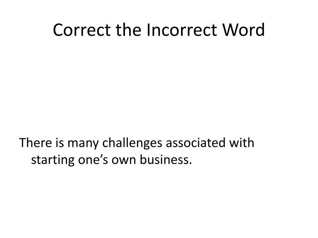 correct the incorrect word 25