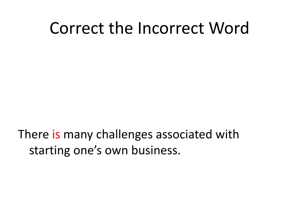 correct the incorrect word 26