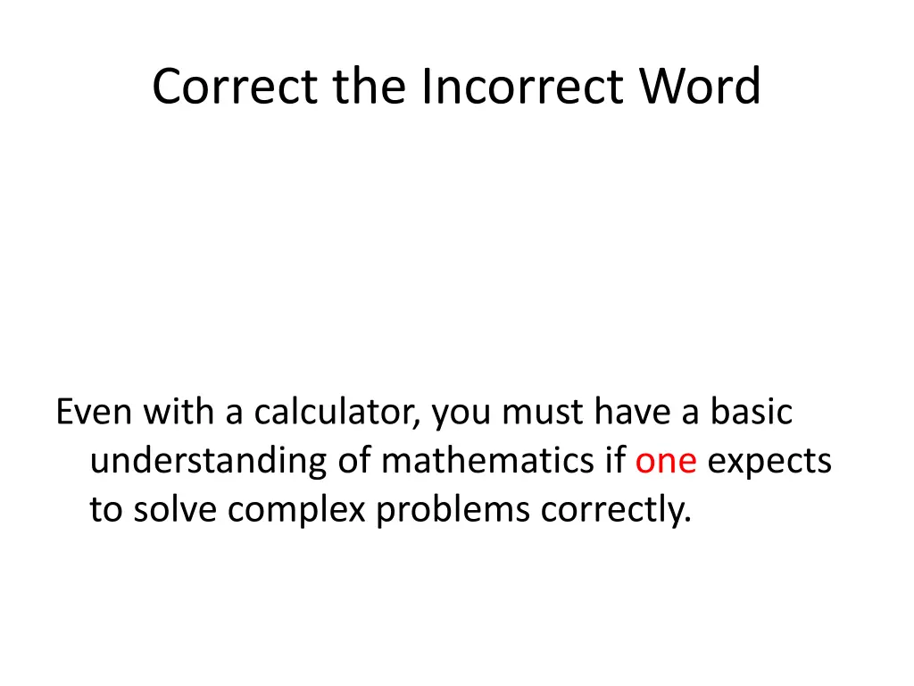 correct the incorrect word 5