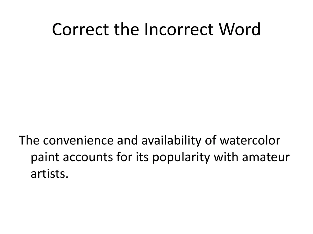 correct the incorrect word