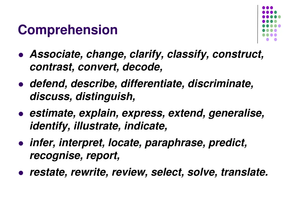 comprehension