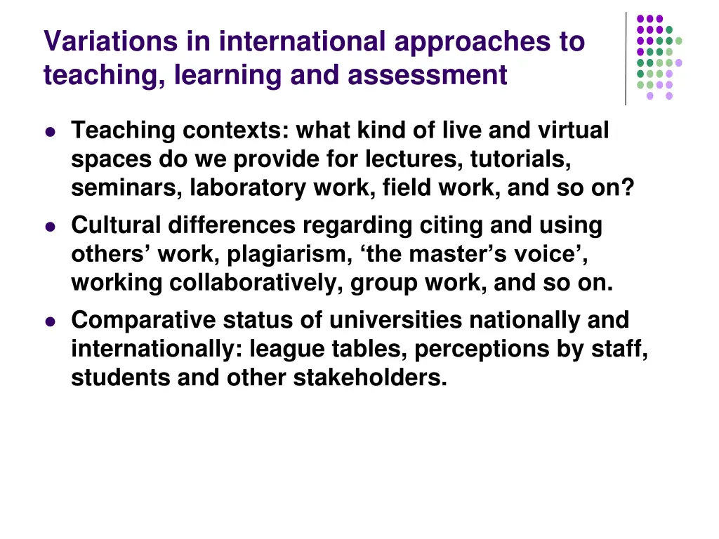 variations in international approaches