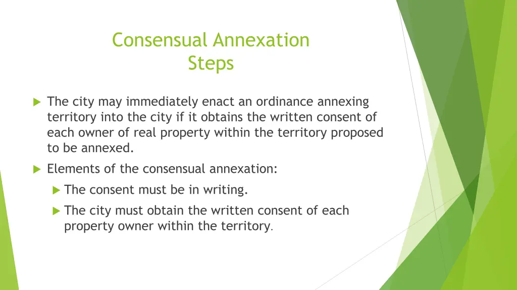 consensual annexation steps