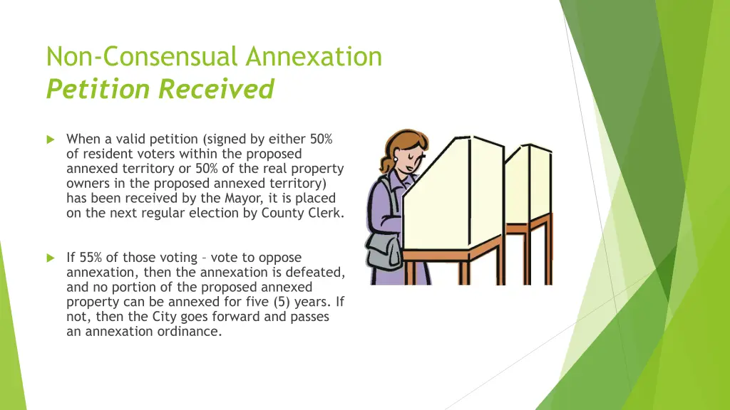 non consensual annexation petition received