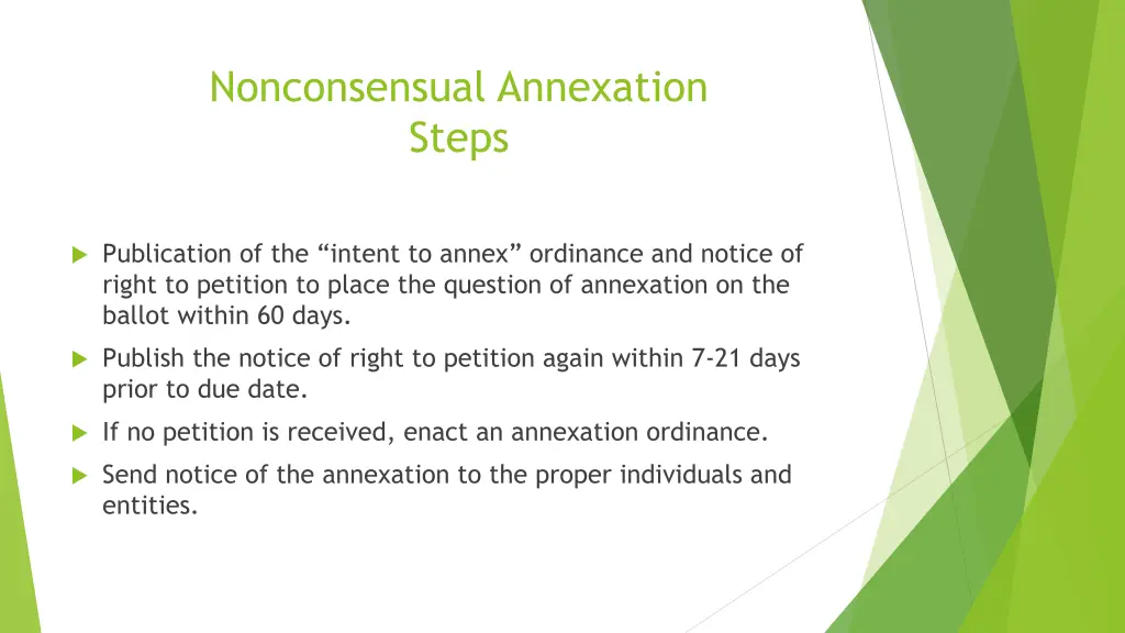 nonconsensual annexation steps 1