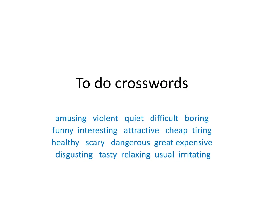 to do crosswords