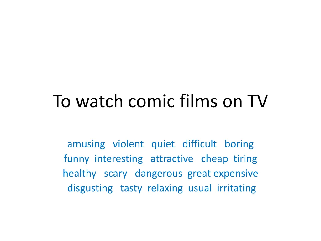 to watch comic films on tv