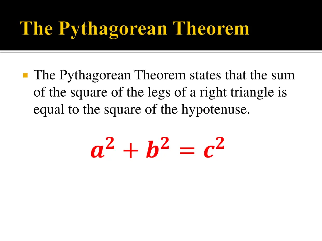 the pythagorean theorem states that