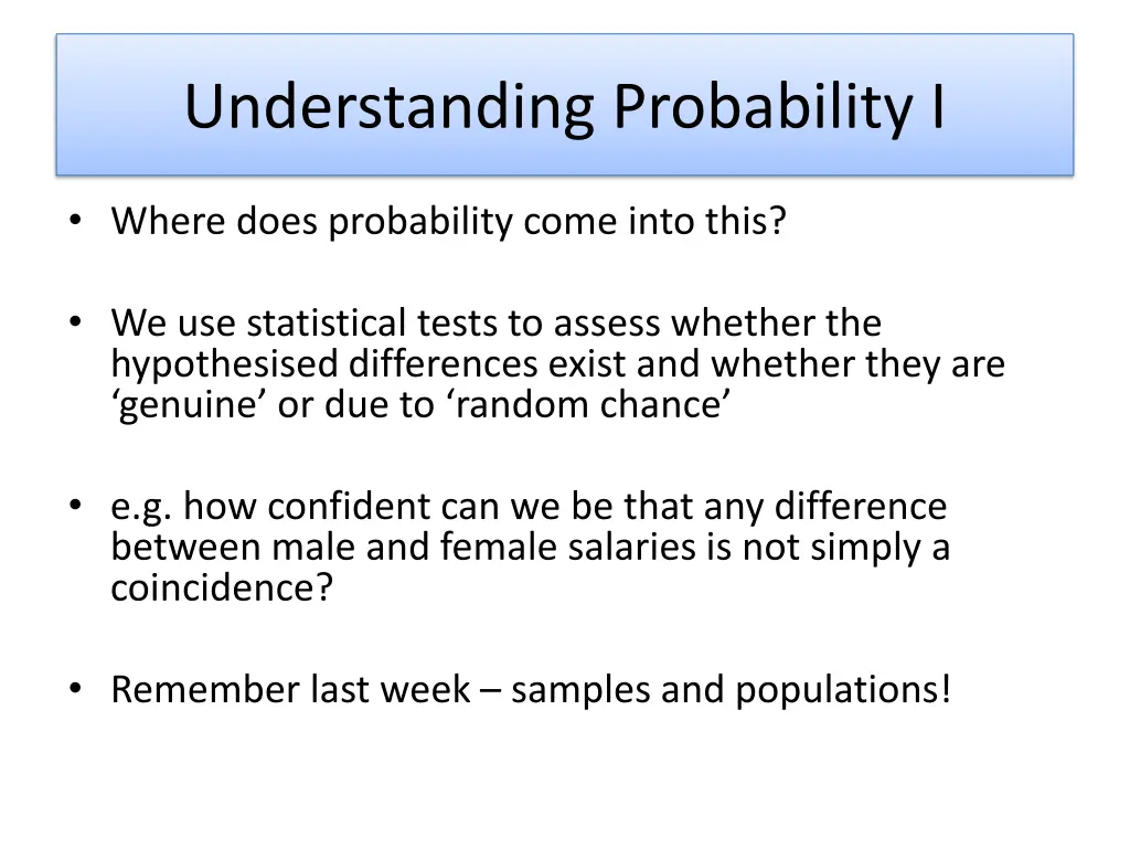 understanding probability i