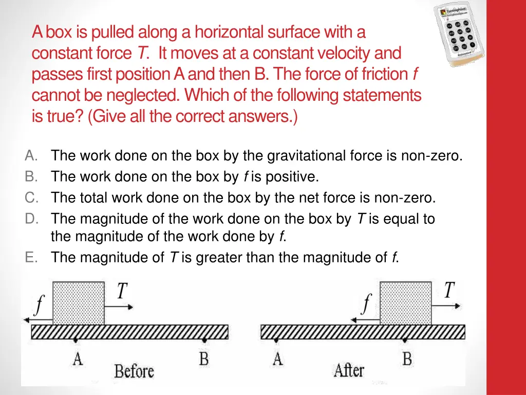 a box is pulled along a horizontal surface with