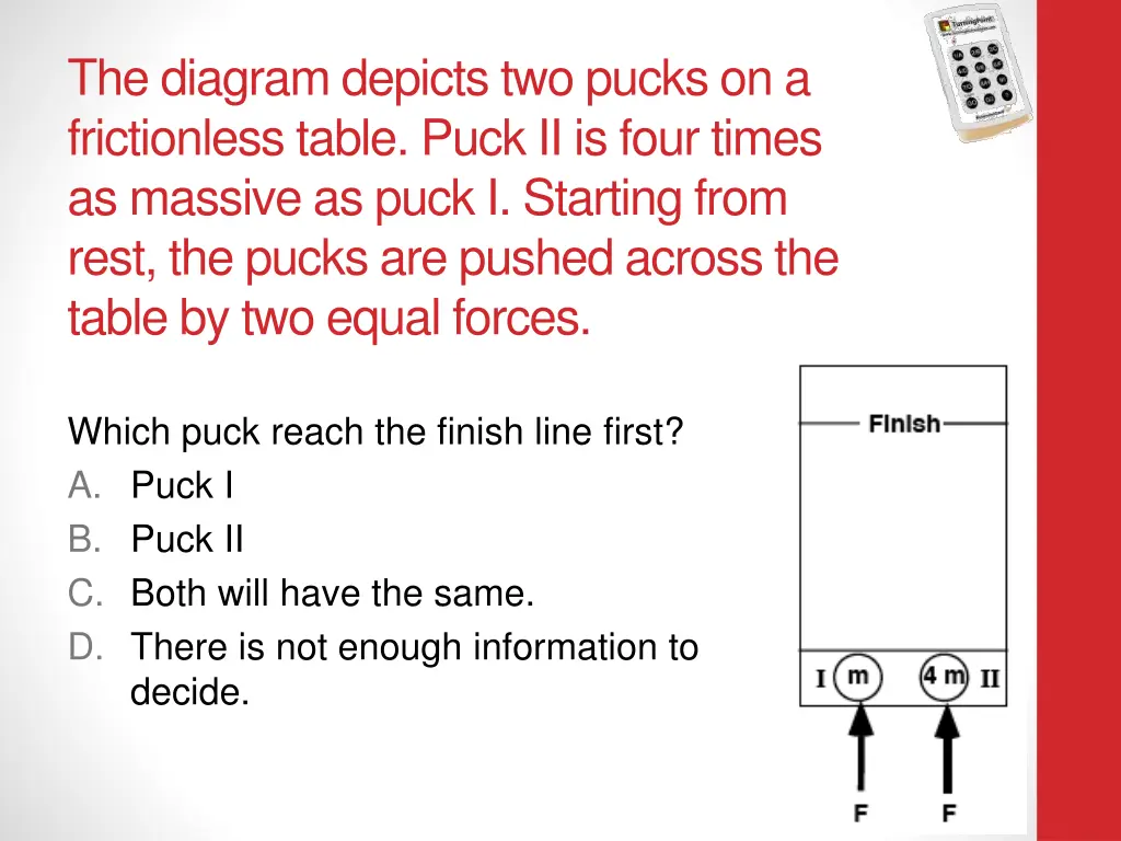 the diagram depicts two pucks on a frictionless 1