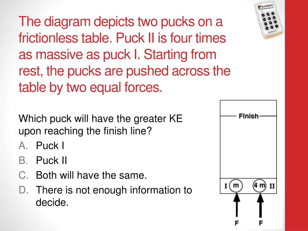 the diagram depicts two pucks on a frictionless 2