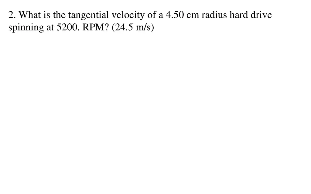 2 what is the tangential velocity