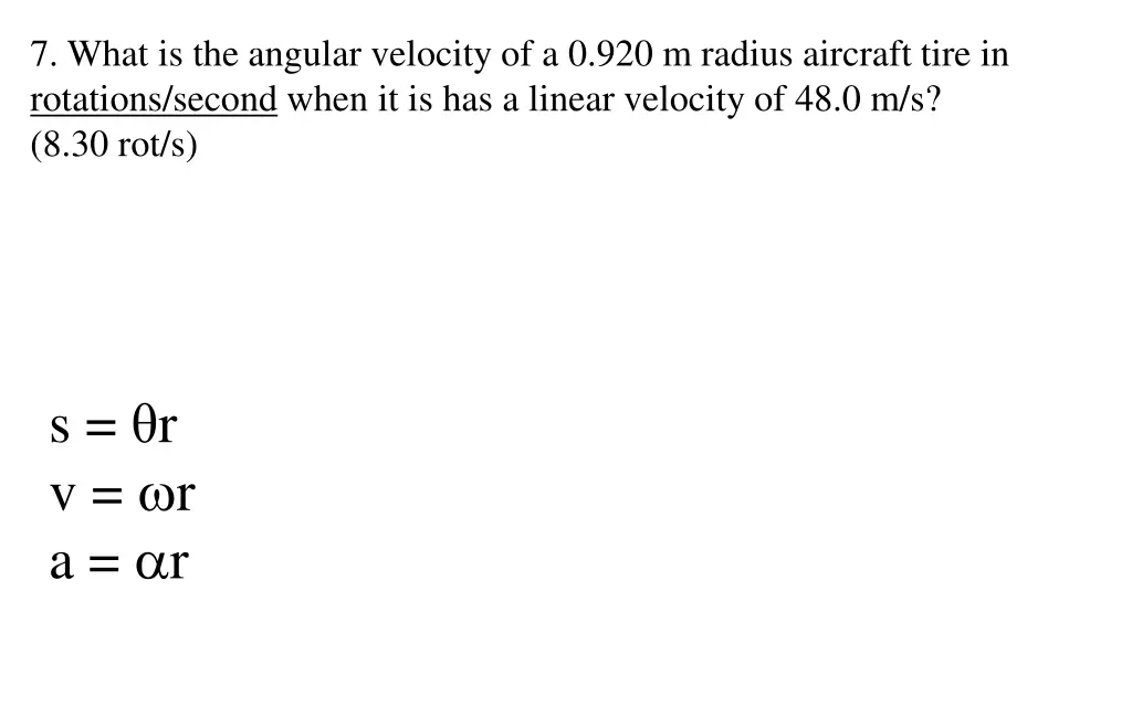 7 what is the angular velocity