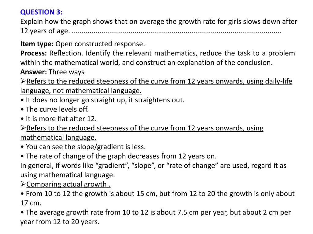 question 3 explain how the graph shows that