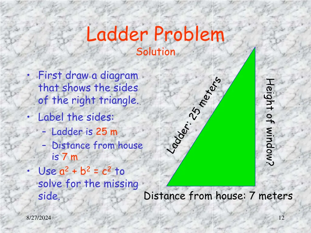 ladder problem solution