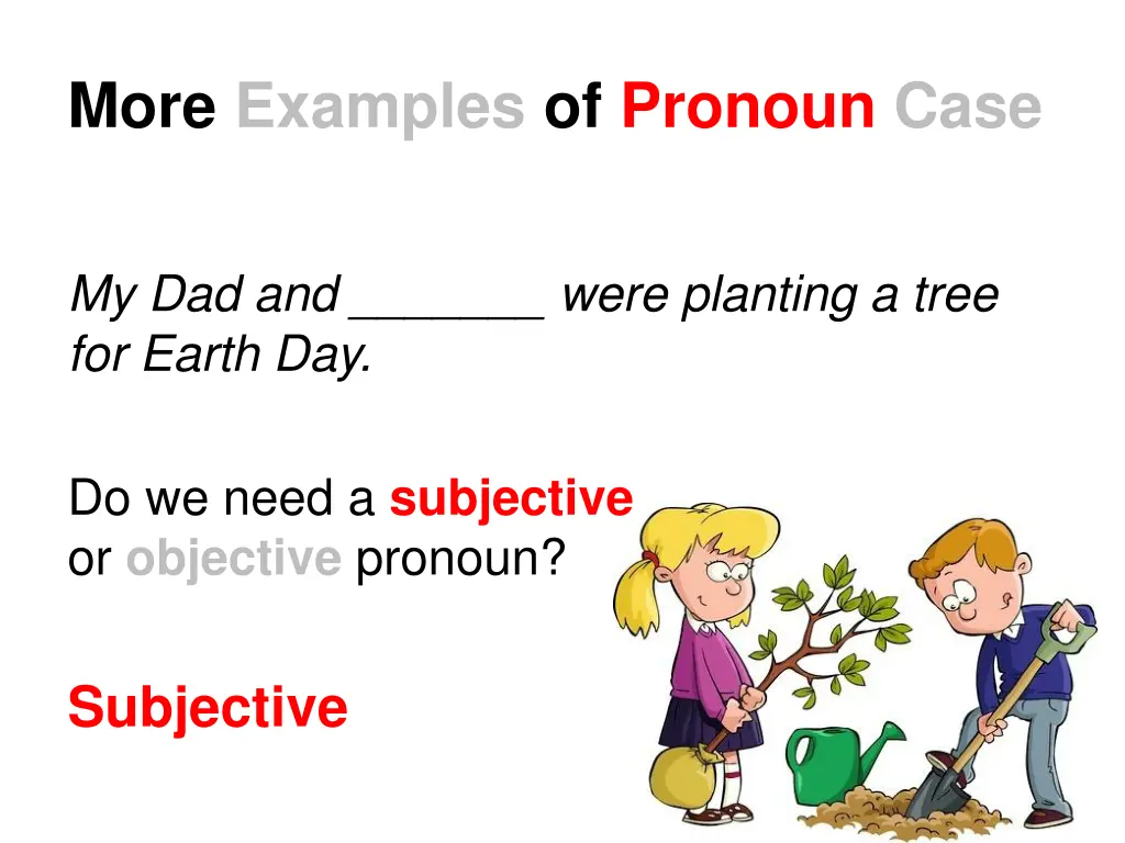 more examples of pronoun case