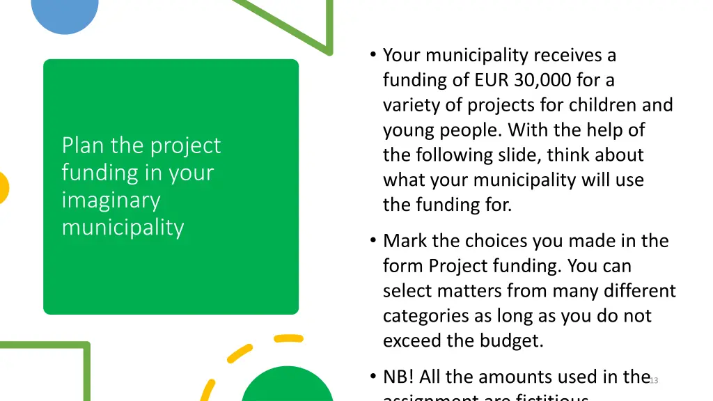 your municipality receives a funding