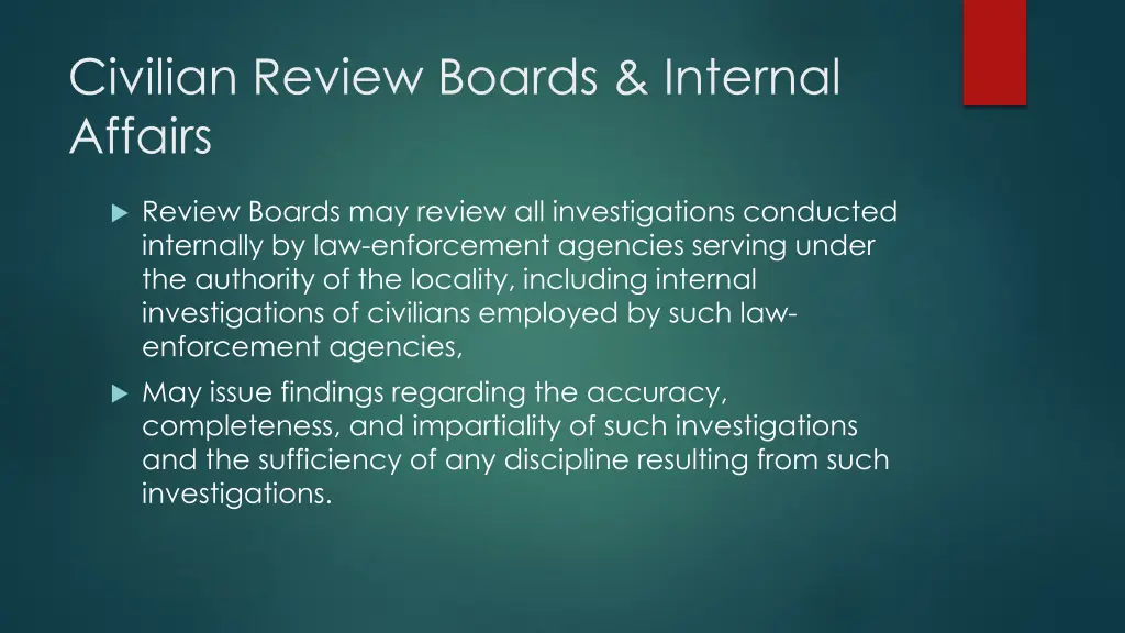 civilian review boards internal affairs