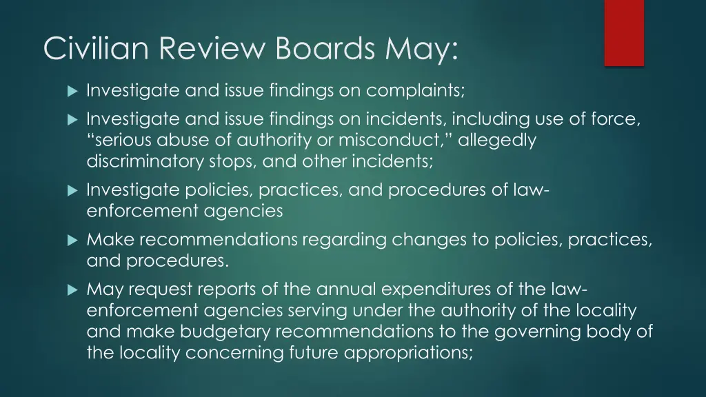 civilian review boards may