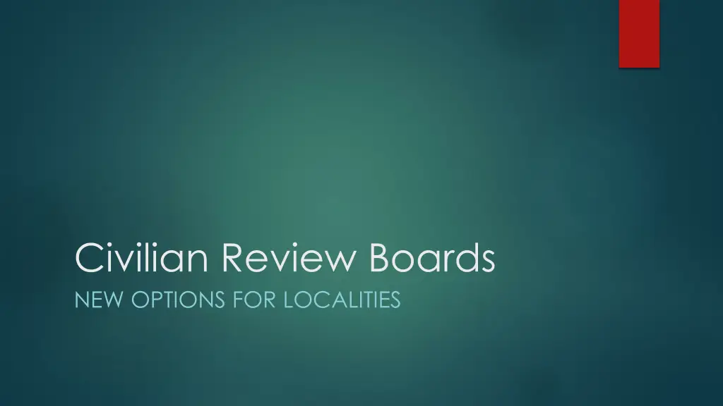 civilian review boards new options for localities