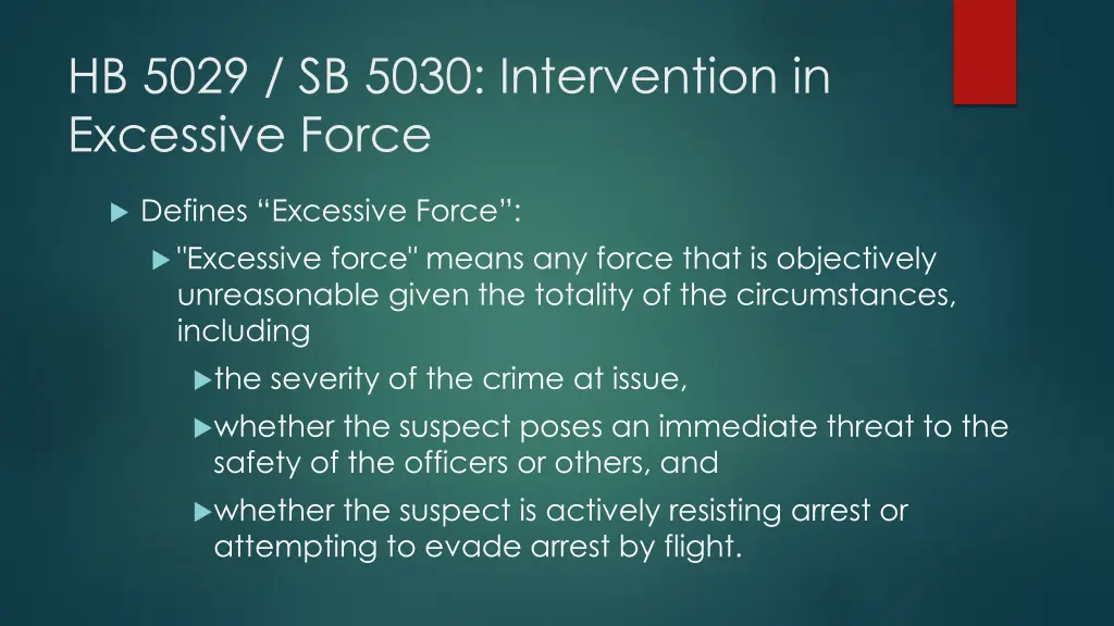 hb 5029 sb 5030 intervention in excessive force