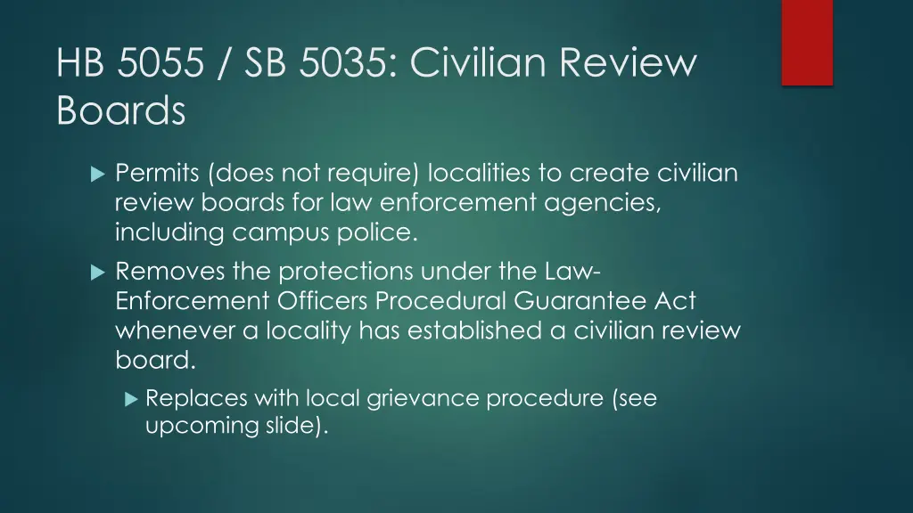 hb 5055 sb 5035 civilian review boards