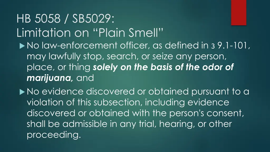 hb 5058 sb5029 limitation on plain smell