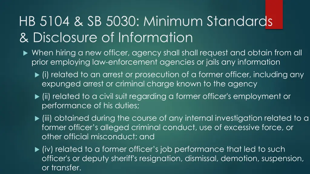 hb 5104 sb 5030 minimum standards disclosure