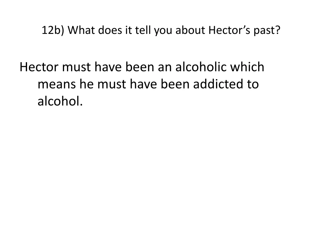 12b what does it tell you about hector s past