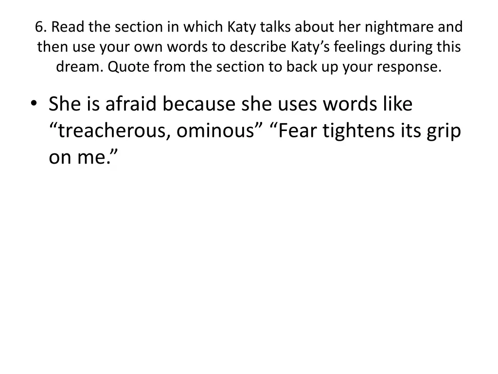 6 read the section in which katy talks about