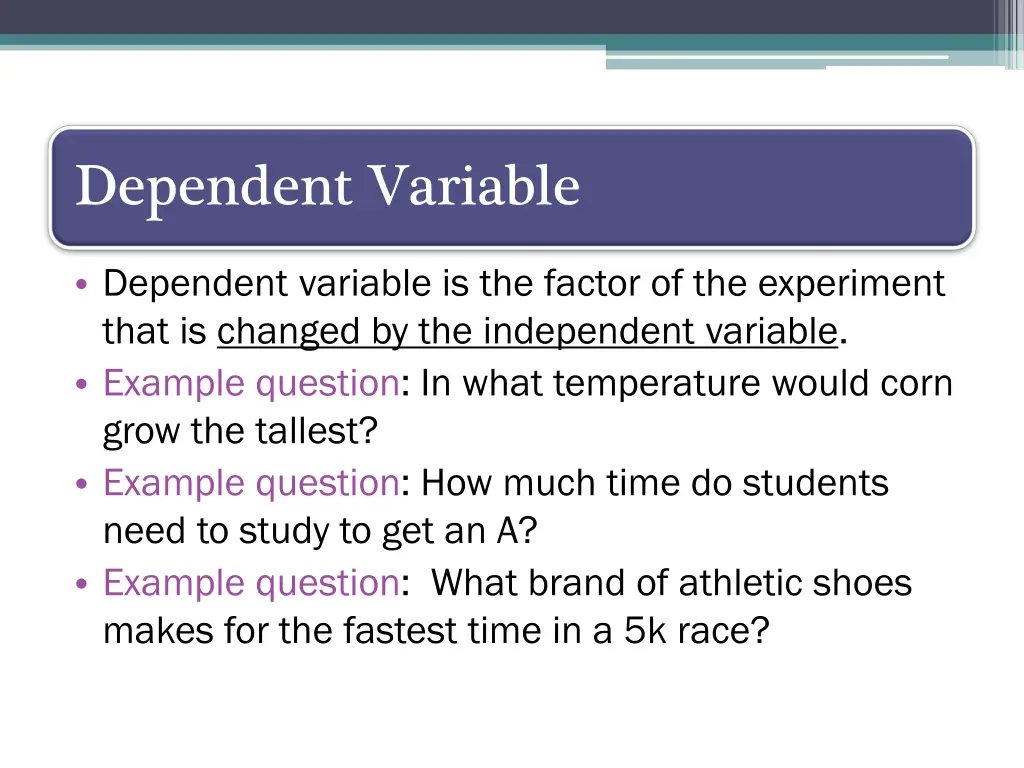 dependent variable