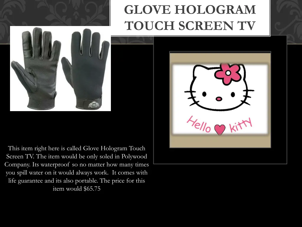 glove hologram touch screen tv